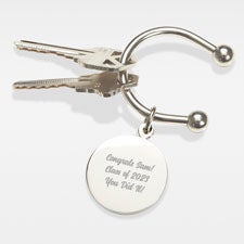 Engraved Graduation Message Silver-Plated Keychain - 43197