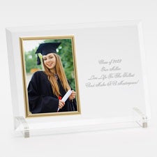 Engraved Graduation Message Glass Vertical Picture Frame - 43198