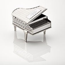 Engraved Silver Friendship Piano Musical Keepsake Box - 43219