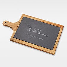 Engraved Wedding Slate & Wood Paddle - 43238