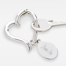 Engraved Open Heart 2-Sided Keyring For Grandma - 43248