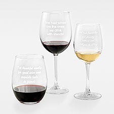 Engraved Message Wine Glass for Her - 43257