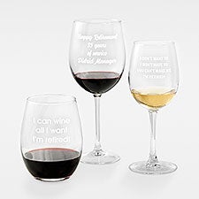 Retirement Personalized Message Wine Glass - 43273