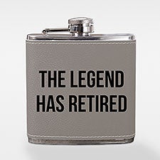 Engraved Leatherette 6 oz. Retirement Flask - 43292