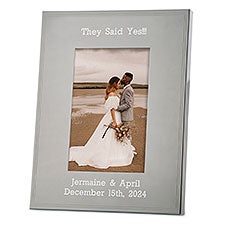 Engraved Engagement Tremont Gunmetal 4x6 Picture Frame - 43379