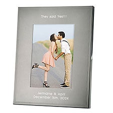 Engraved Engagement Tremont Gunmetal 5x7 Picture Frame   - 43383