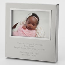 Engraved New Baby Silver Uptown 4x6 Picture Frame - 43398