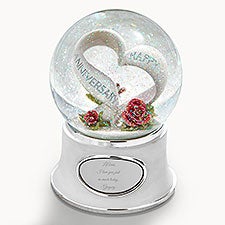 Engraved Anniversary Heart Snow Globe for Your Wife   - 43410
