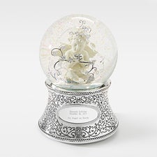 Engraved New Baby Cherub Snow Globe  - 43413