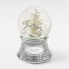 Engraved Wedding Cherub Snow Globe - 43414