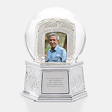 Engraved Religious Memorial Photo Snow Globe - Amazing Grace - 43438