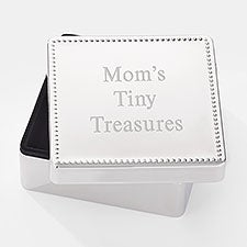Engraved Beaded Square Keepsake Box for Mom  - 43444