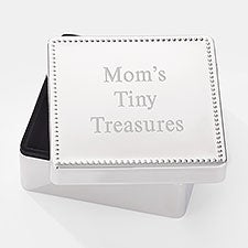 Engraved Beaded Square Keepsake Box for Mom - 43444
