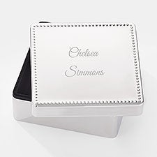 Engraved Beaded Square Keepsake Box for a Friend  - 43449