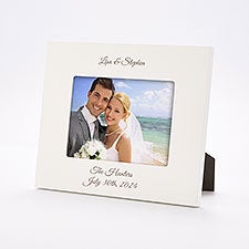 Engraved Wedding White 5x7 Picture Frame  - 43452