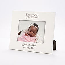 Engraved New Baby Celebration White 5x7 Picture Frame - 43454