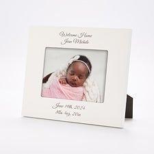 Engraved New Baby Celebration White 5x7 Picture Frame  - 43454