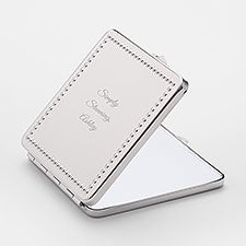 Engraved Friend Beaded Square Compact Mirror   - 43466