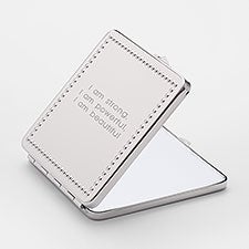 Engraved Affirmation Beaded Square Compact Mirror - 43467