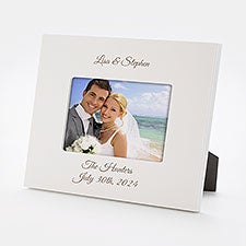 Engraved Couple's White 4x6 Picture Frame  - 43469