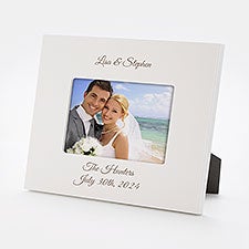 Engraved Couple's White 4x6 Picture Frame - 43469