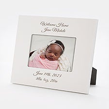 Engraved New Baby White 4x6 Picture Frame - 43472