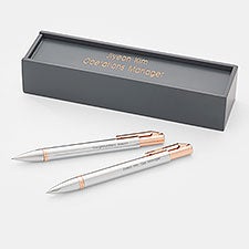 Engraved Coworker Silver/Rose Gold Pen and Pencil Set   - 43477