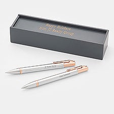 Engraved Team Gift Silver/Rose Gold Pen and Pencil Set   - 43479