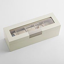 Engraved Graduation White Wooden Watch Box   - 43501