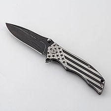 Engraved American Flag Pocket Knife    - 43518