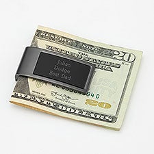 Engraved Dad's Gunmetal and Black Money Clip  - 43525