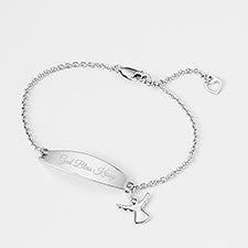 Engraved Confirmation Sterling Silver Angel ID Bracelet - 43563