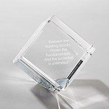 Personalized Crystal Cube Paperweight - 43572
