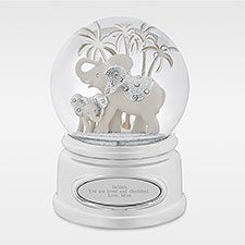 Engraved Elephant and Baby Snow Globe for Kids - 43585