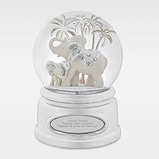 Engraved Elephant and Baby Snow Globe for the Family - 43586