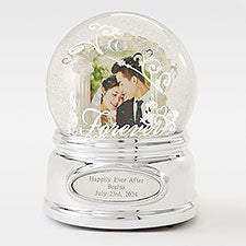 Engraved Engagement Photo Snow Globe    - 43591