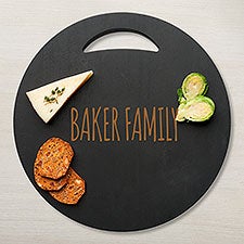 Personalized Black Acacia Round Board - 43601D