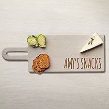 Personalized Gray Acacia Serving Board with Handle - 43608D