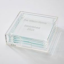 Engraved Housewarming Glass Coaster Set     - 43645