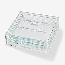 Engraved Couple's Glass Coaster Set      - 43646