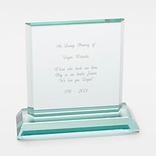 Engraved Memorial Jade Glass Keepsake  - 43737