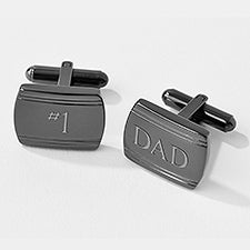 Engraved for Dad- Gunmetal Cufflinks   - 43742