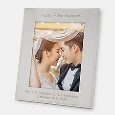 Engraved Wedding Tremont Silver 8x10 Picture Frame  - 43754