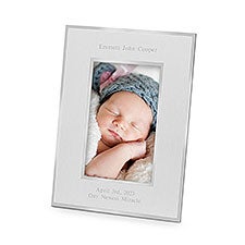 New Baby Personalized Flat Iron Silver Picture Frame - 43822