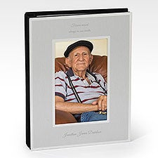 Engraved Memorial Flat Iron Silver Photo Album   - 43838