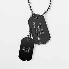 Engraved Black Dog Tags for Him - 43986