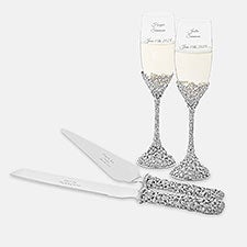 Engraved Floral Wedding Gift Set  - 43992