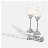 Engraved Floral Wedding Gift Set  - 43992