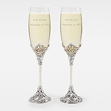 Engraved Wedding Cathedral Flute Set - 43994