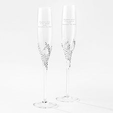 Etched Anniversary Reed and Barton Crystal Champagne Flute Set